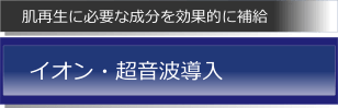 イオン超音波導入 ビタミンc,トラネキサム酸など肌に必要な成分を効果的に補給するイオン超音波導入