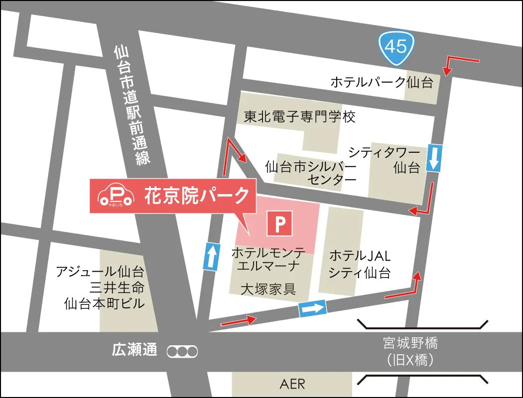 やまいち花京院パークの地図