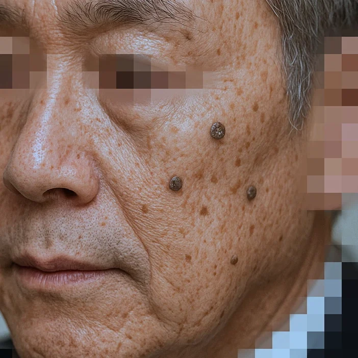 脂漏性角化症　症例写真　70代男性