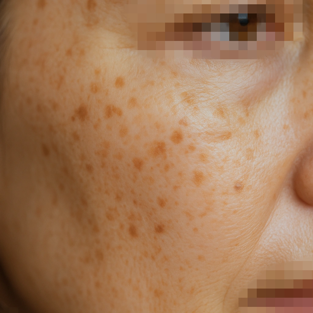 老人性色素班　日光性色素班　症例写真　40代女性