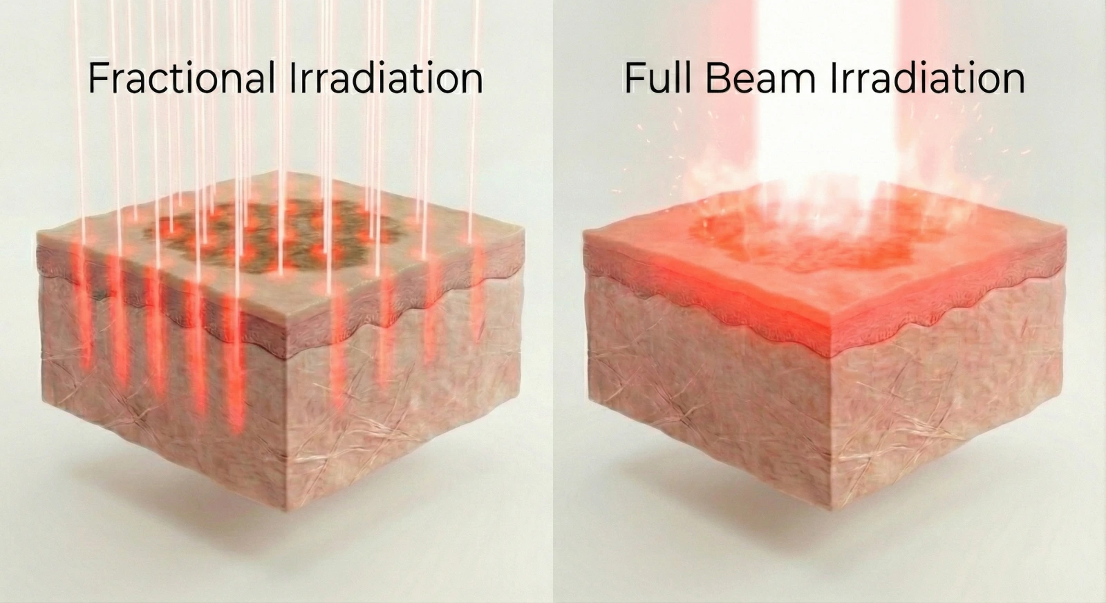 フラクショナル照射とフルビーム照射の違い